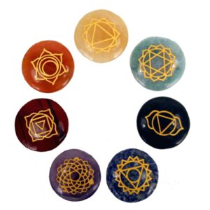 Spellbound Small Stones Chakra Set (Rounded shape) | Tarot & Oracle | Niffty Witchy Supplies UK in Tarot & Oracle style, opal ward modern pentagram for