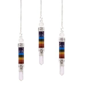 Celestial 7 Charka 3 Piece Joint Pendulum | Pendulums | Niffty Witchy Supplies UK in Pendulums style, yew garden lunar mood for lovers of occult charm