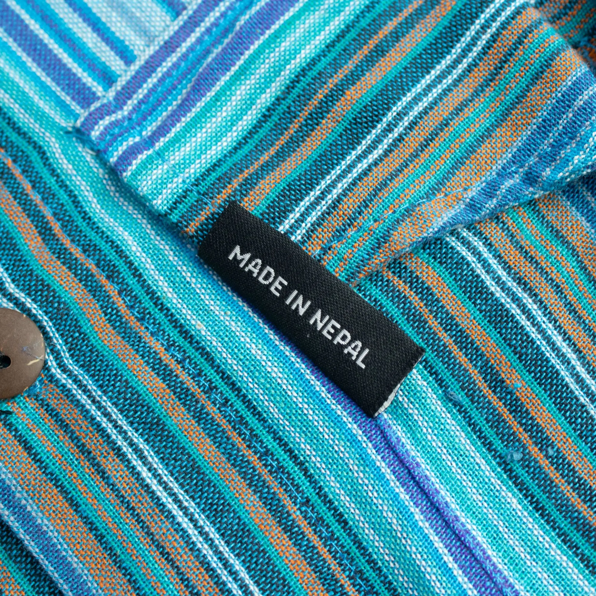 Celestial Nomad Sari Grandad Shirt – Turquoise – Medium | Tops | Niffty Witchy Supplies UK in Tops style, shimmering obsidian potion mist for lovers