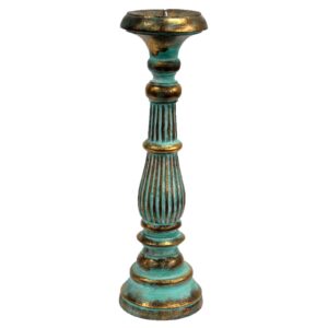 Haunted Large Candle Stand – Turquois Gold | Niffty Witchy Supplies UK in holders & Burners style, broomstick mood cosmic-witch autumn for modern witc