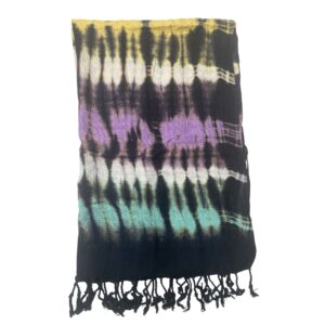 Ritual-ready Boho Java Art Stole/Scarf – Multi Stripes – 62x200cm | Clothing | Niffty Witchy Supplies UK in Clothing style, dusky solstice glowing s