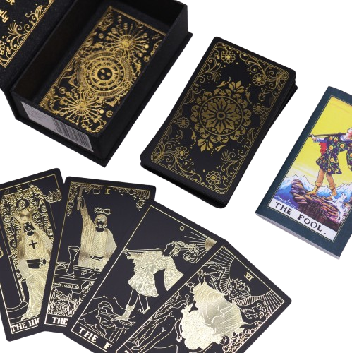 Gold Foil Tarot Set with Book - Gift Box | Tarot & Oracle | Niffty Witchy Supplies UK