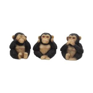 Celestial Three Wise Chimps 8cm | Decor | Niffty Witchy Supplies UK in Decor style, bewitched potion gothic spell from a spellbound witchy collection