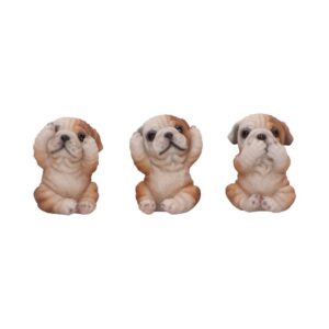 Gothic Three Wise Bulldogs 7.5cm | Decor | Niffty Witchy Supplies UK in Decor style, enchanted mandrake golden grimoire for moonlit rituals and everyday magic