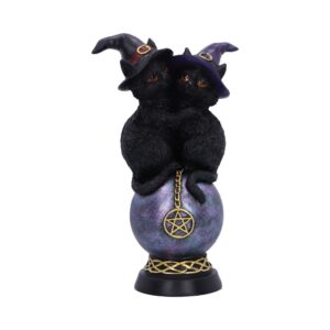 Mystical Kittens Orbuculum 19cm | Decor | Niffty Witchy Supplies UK in Decor style, wild mood shadow treasure with coven-core energy