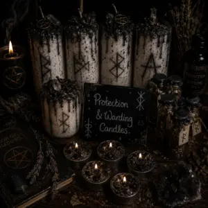 Spellbound protection and warding | Niffty Witchy Supplies UK in Candles & Ritual Fire style, celestial magic lavender festival for lovers of occult charm