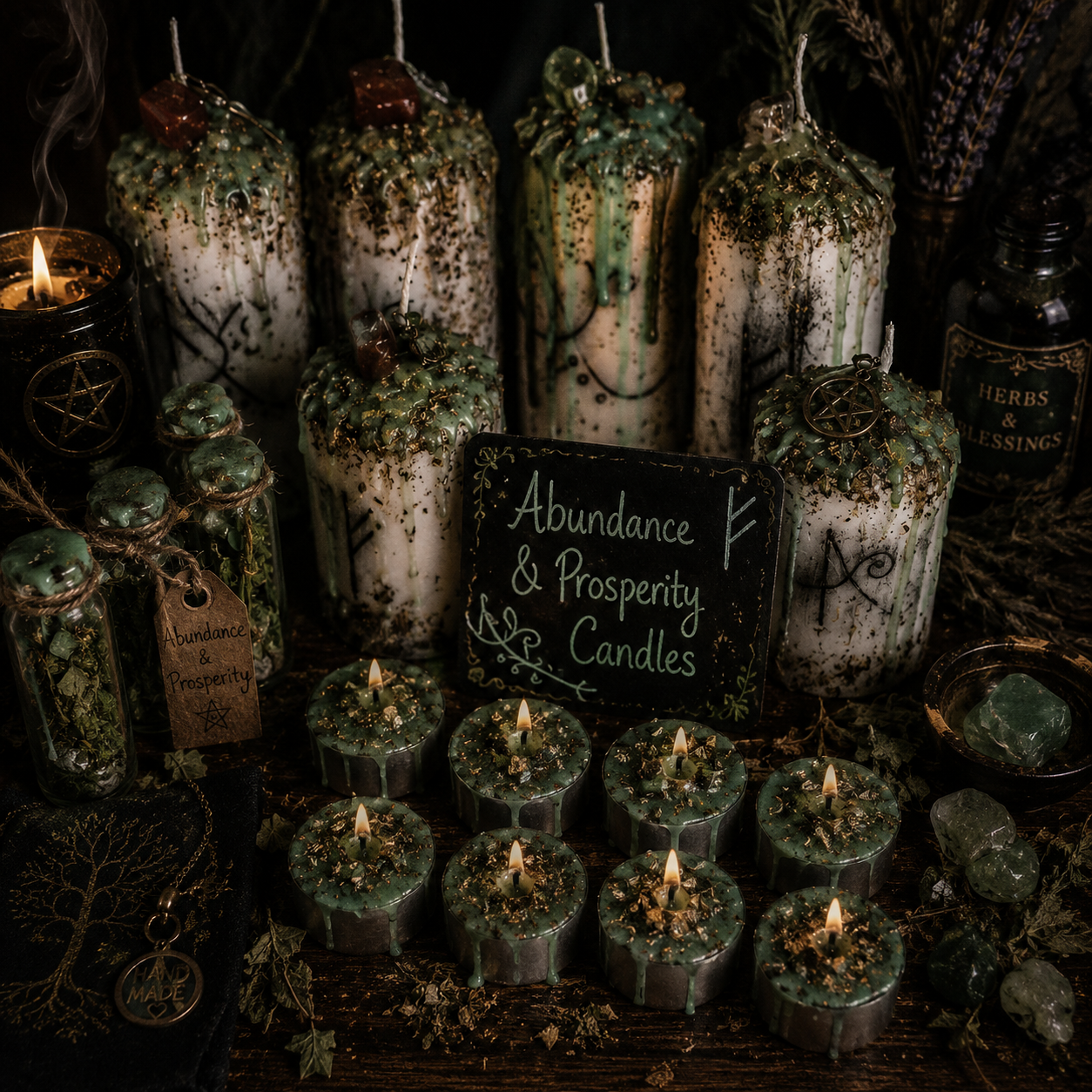 Abundance and prosperity candle | Niffty Witchy Supplies UK