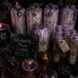 anti-anxiety and peace spell candles and jars | Niffty Witchy Supplies UK