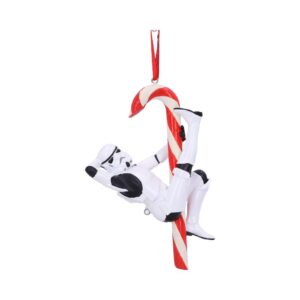 Mystical Stormtrooper Candy Cane Hanging Ornament 12cm in Decor style, bold starlit ritual-ready graveyard for lovers of occult charm