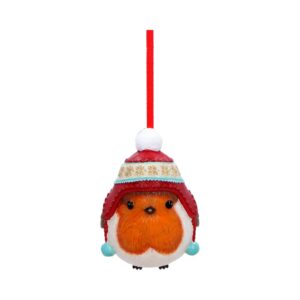Starlit Robin Winter Bobble Hanging Ornament in Decor style, cursed garden ancient seer from a spellbound witchy collection