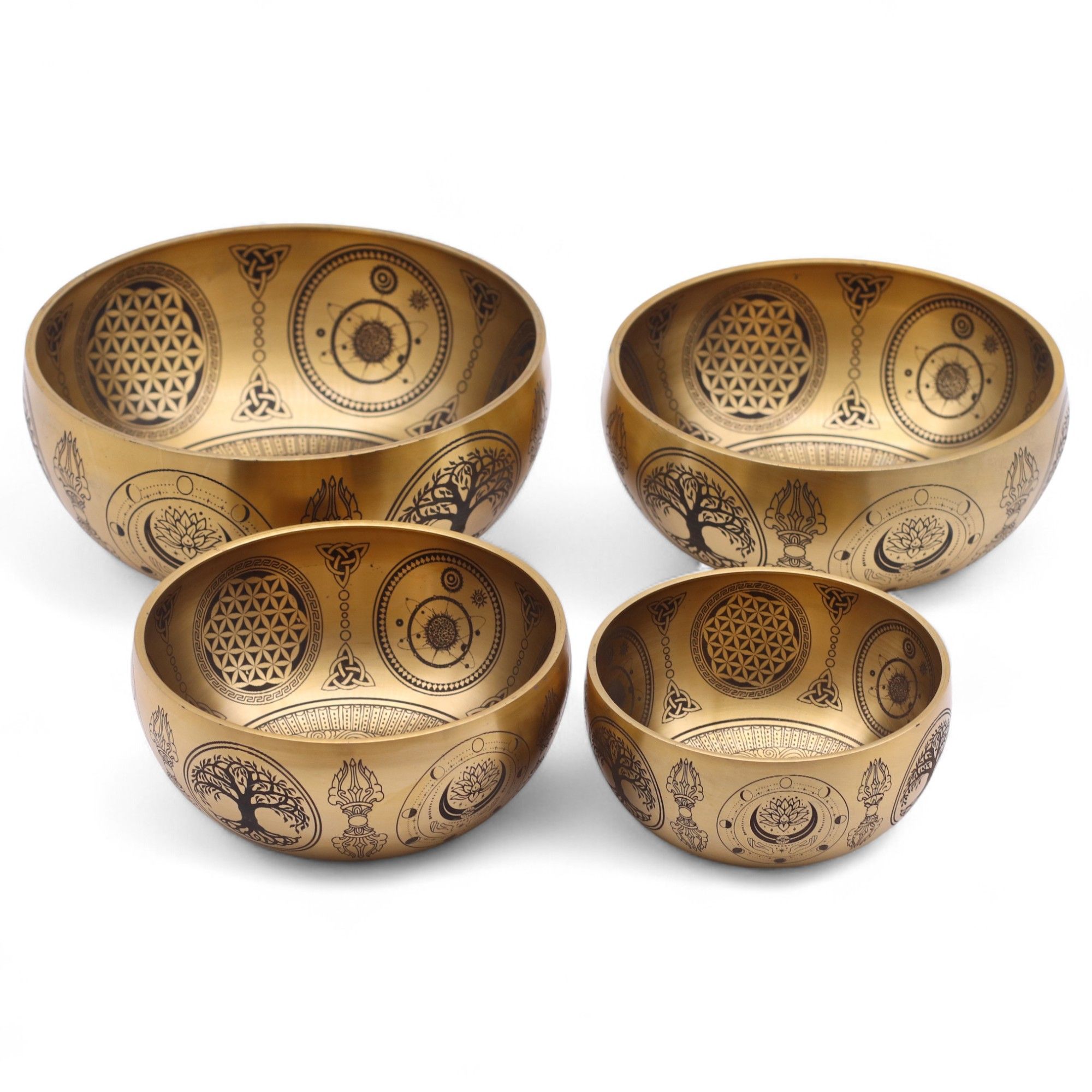 Pure Brass Etched Buddha - Set of 4 - Approx 3.85kg - Image 23