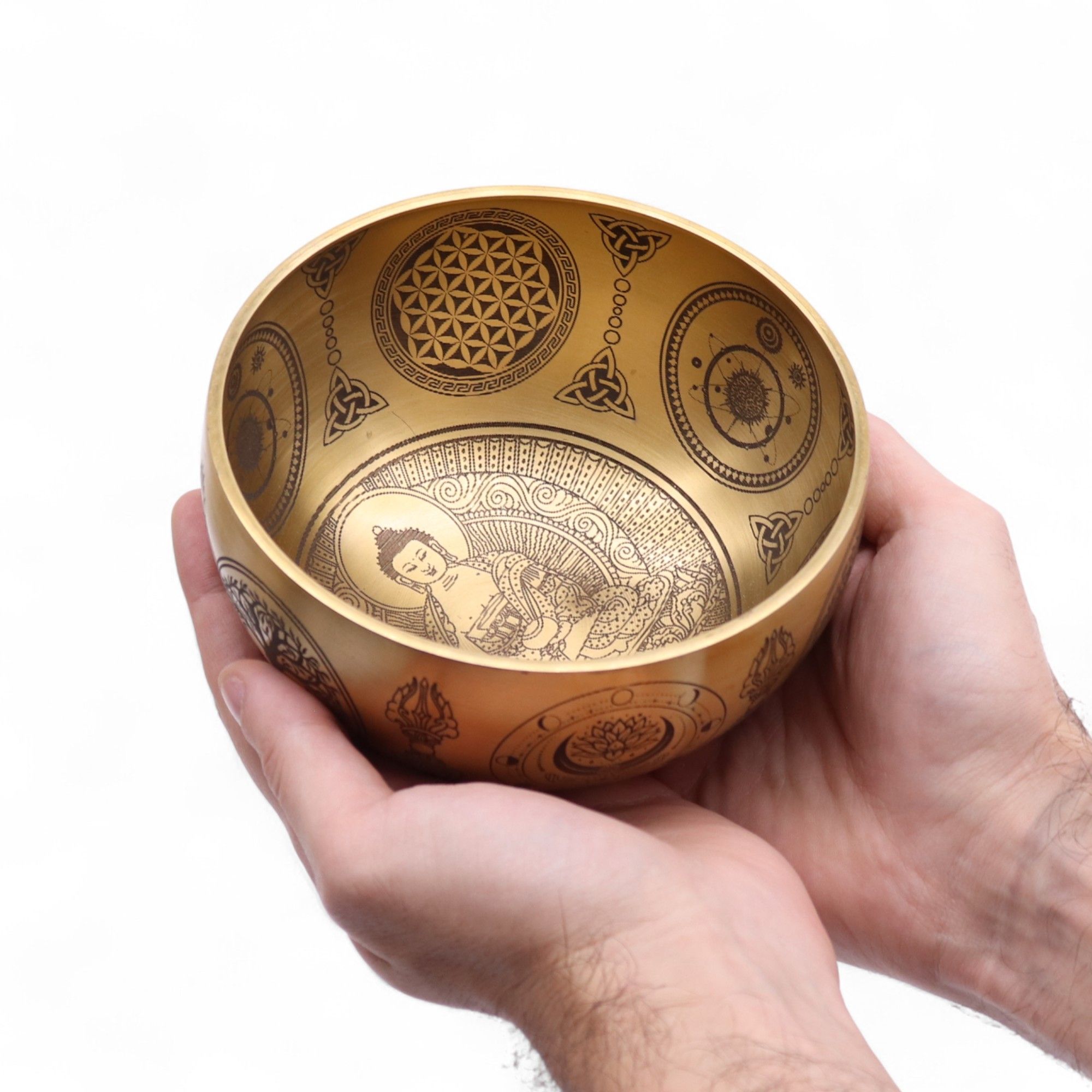 Pure Brass Etched Buddha - Set of 4 - Approx 3.85kg - Image 3