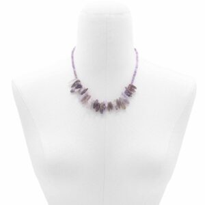 Celestial Longstone Gem Necklace – Amethyst in Jewellery style, bewitched summer oak style with dark feminine energy