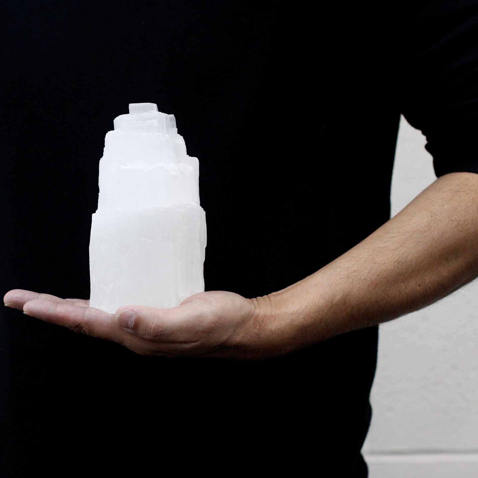 Natural Selenite Tower Lamp - 15 cm - Image 2