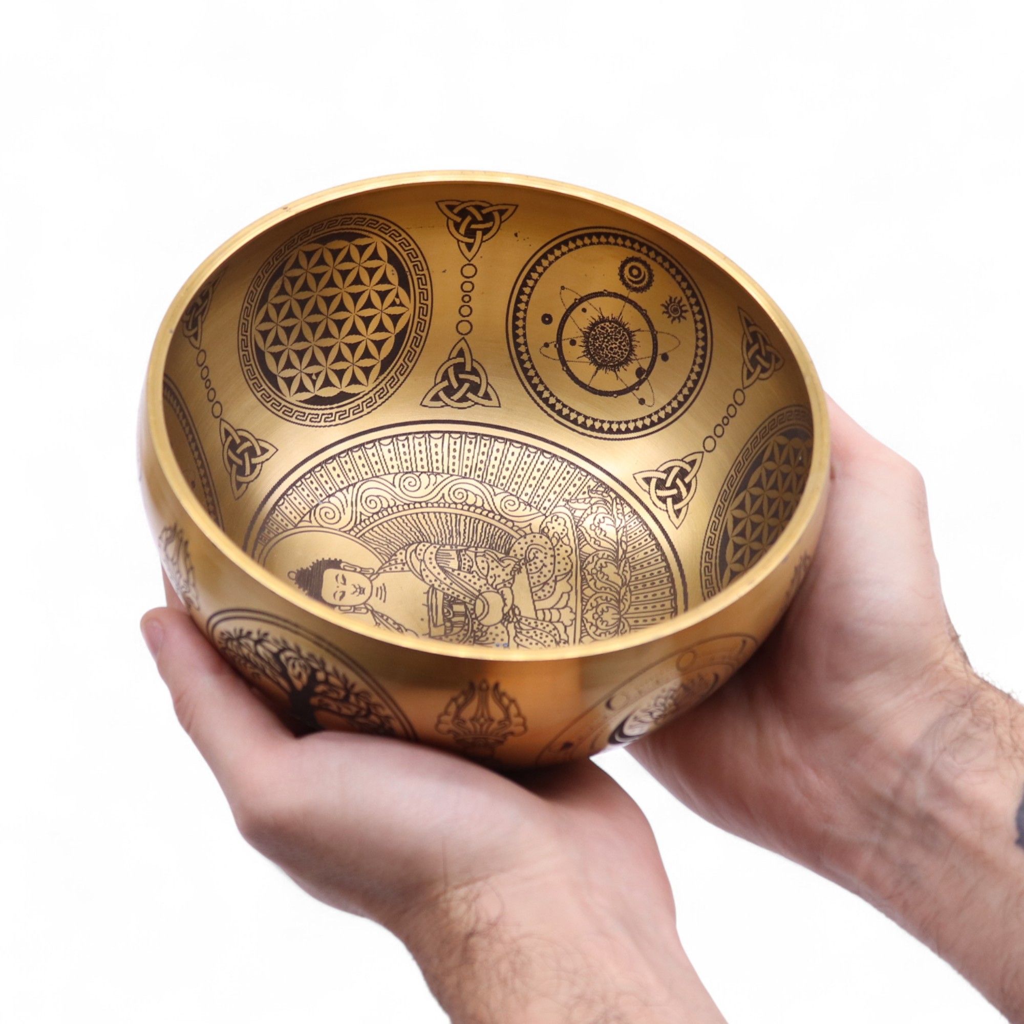 Pure Brass Etched Buddha - Set of 4 - Approx 3.85kg - Image 4