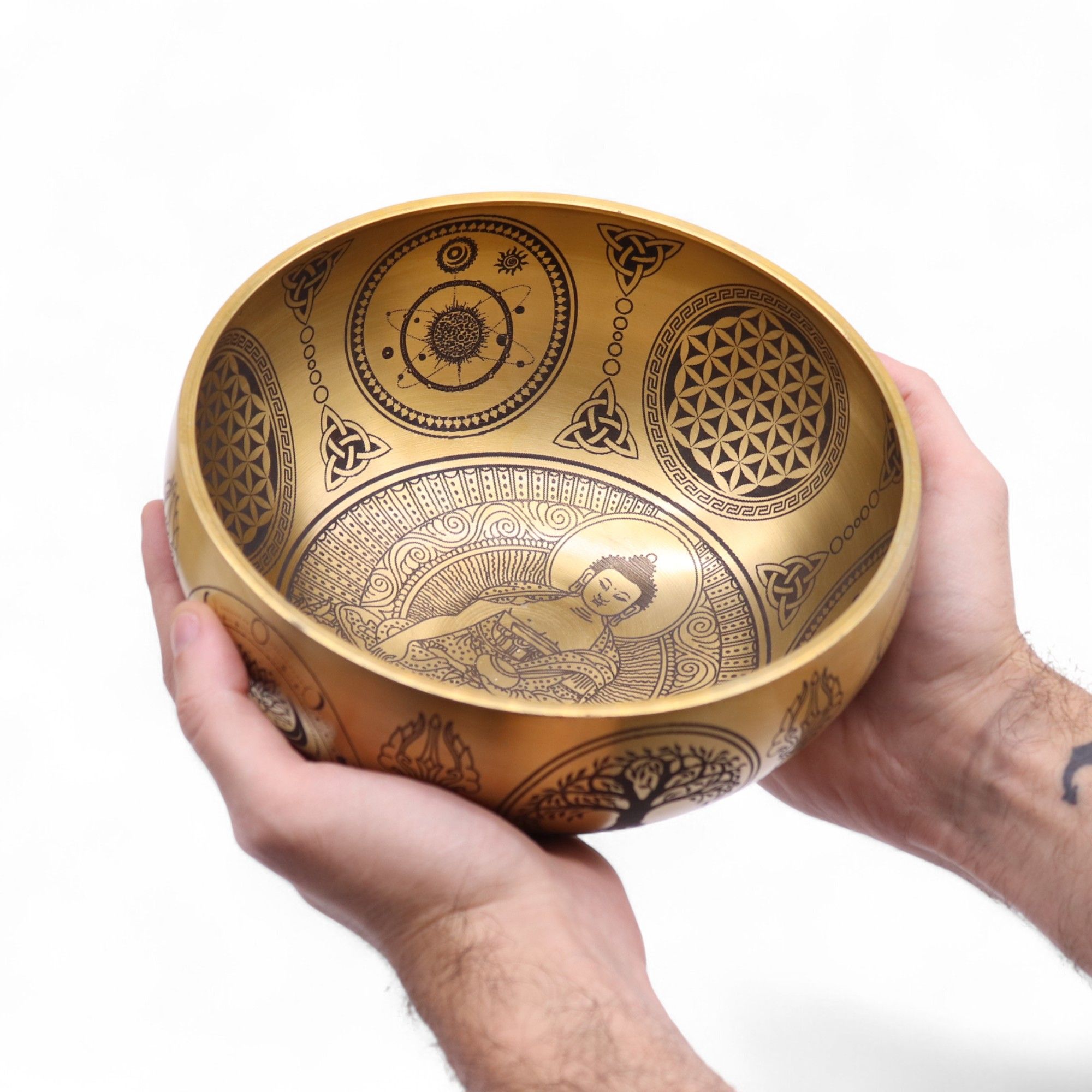 Pure Brass Etched Buddha - Set of 4 - Approx 3.85kg - Image 5
