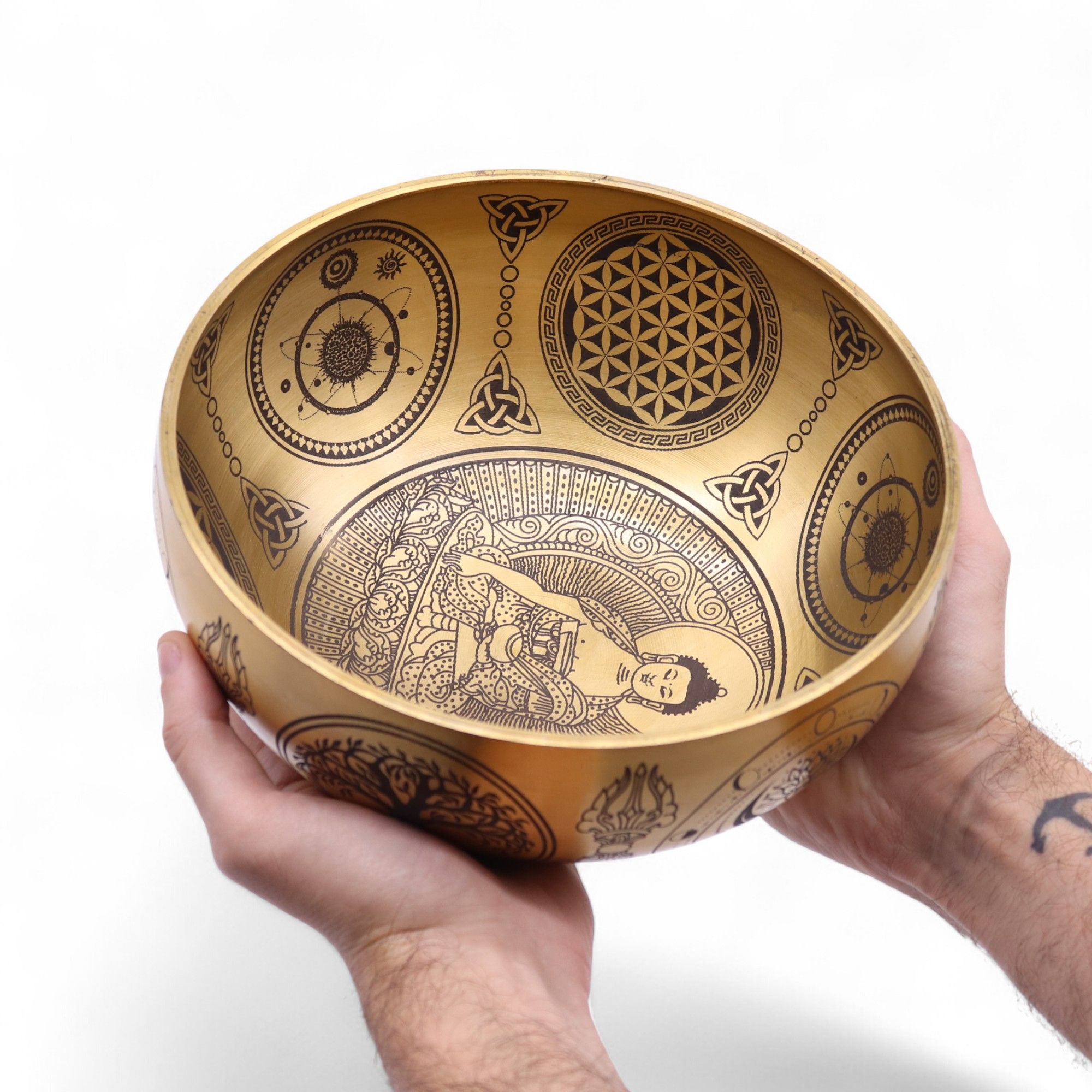 Pure Brass Etched Buddha - Set of 4 - Approx 3.85kg - Image 6