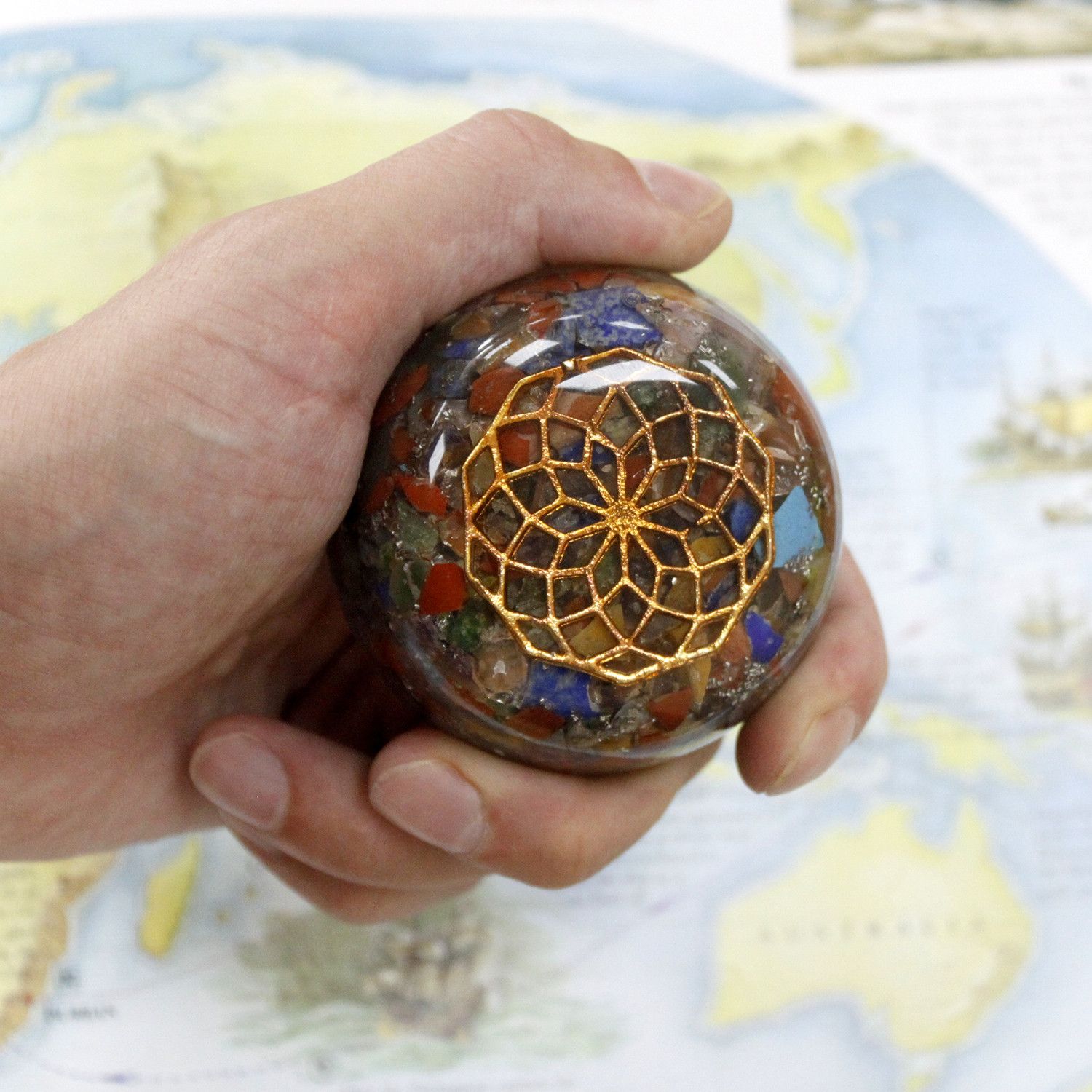 Orgonite Desk Power Packs - Multi Stone Dome - Image 4