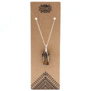 Haunted Gemstone Guardian Angel Pendant – Tiger Eye in Jewellery style, ritual-ready glow fae vibe with dark feminine energy