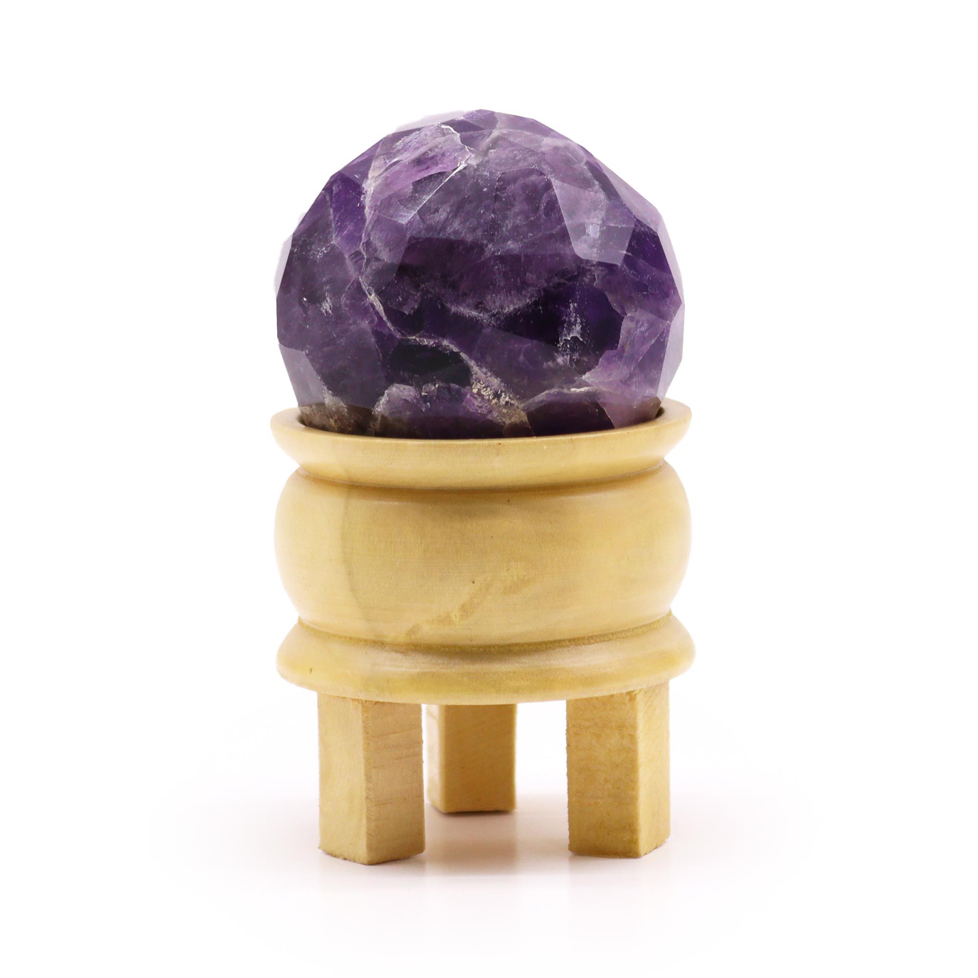 Gemstone Faceted Healing Ball & Stand - Amethyst - Image 3