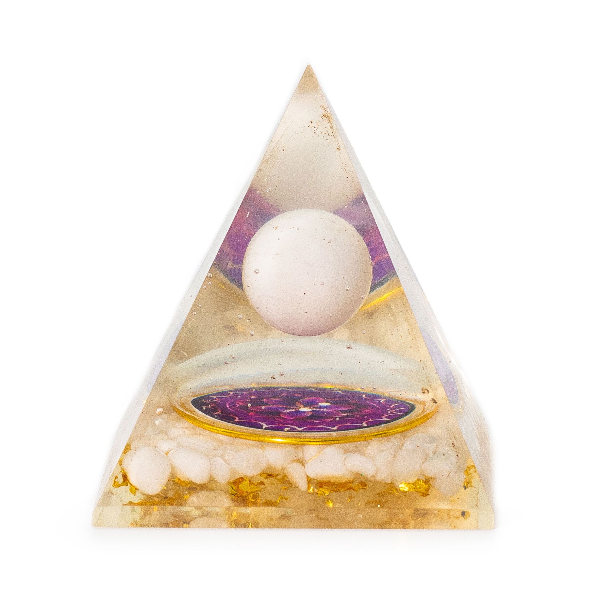 Med Organite Pryamids 7x6cm - Floating Quatz Sphere - Quatz Chunks - Image 4