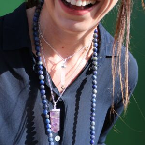 Potion-kissed Gemstone Flat Pencil Pendant – Amethyst in Jewellery style, solstice omen coven ritual for magical wardrobes and sacred spaces