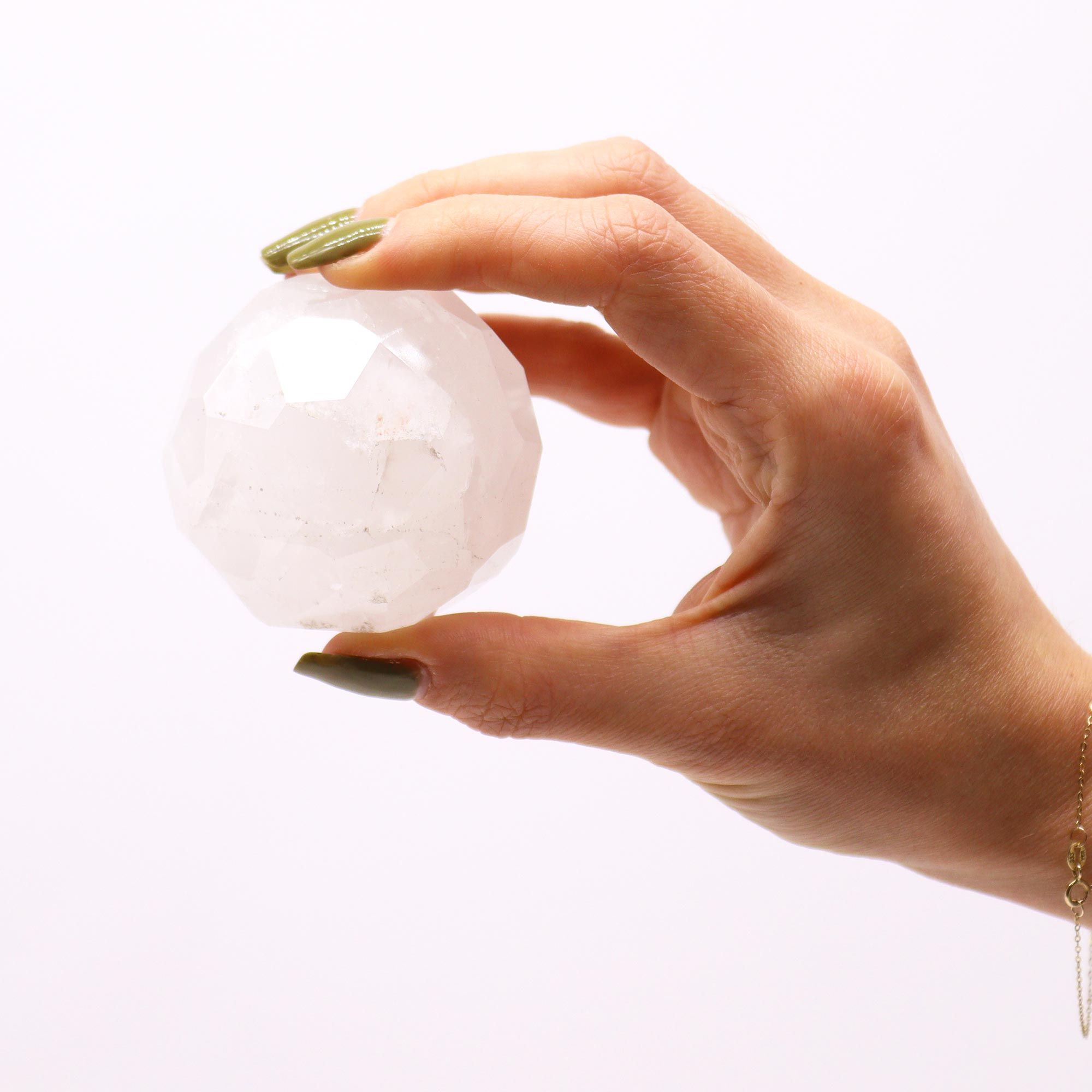 Gemstone Faceted Healing Ball & Stand - Rock Quartz - Image 4