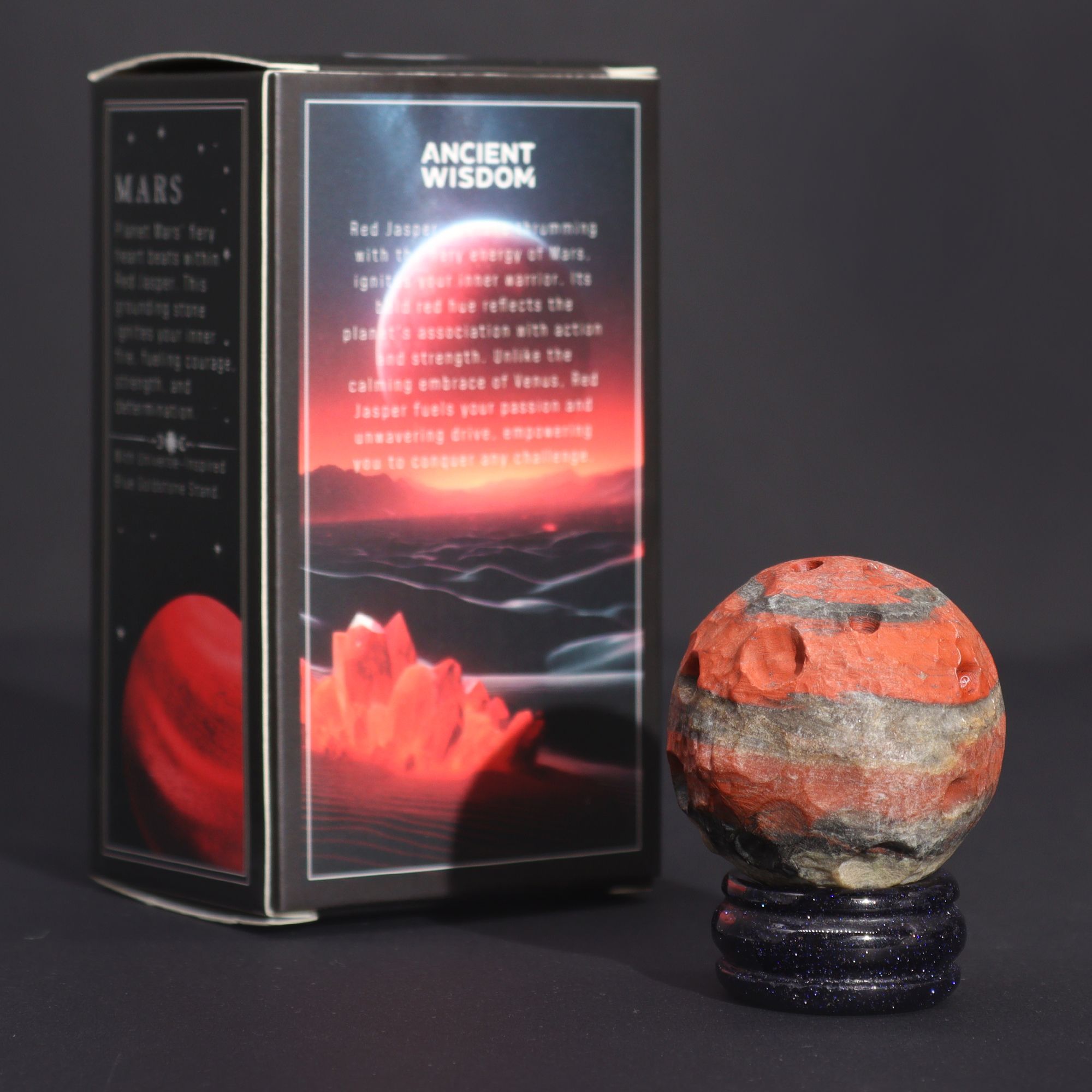 Red Jasper Planet on a Sola Goldstone Stand (MARS) - Image 5