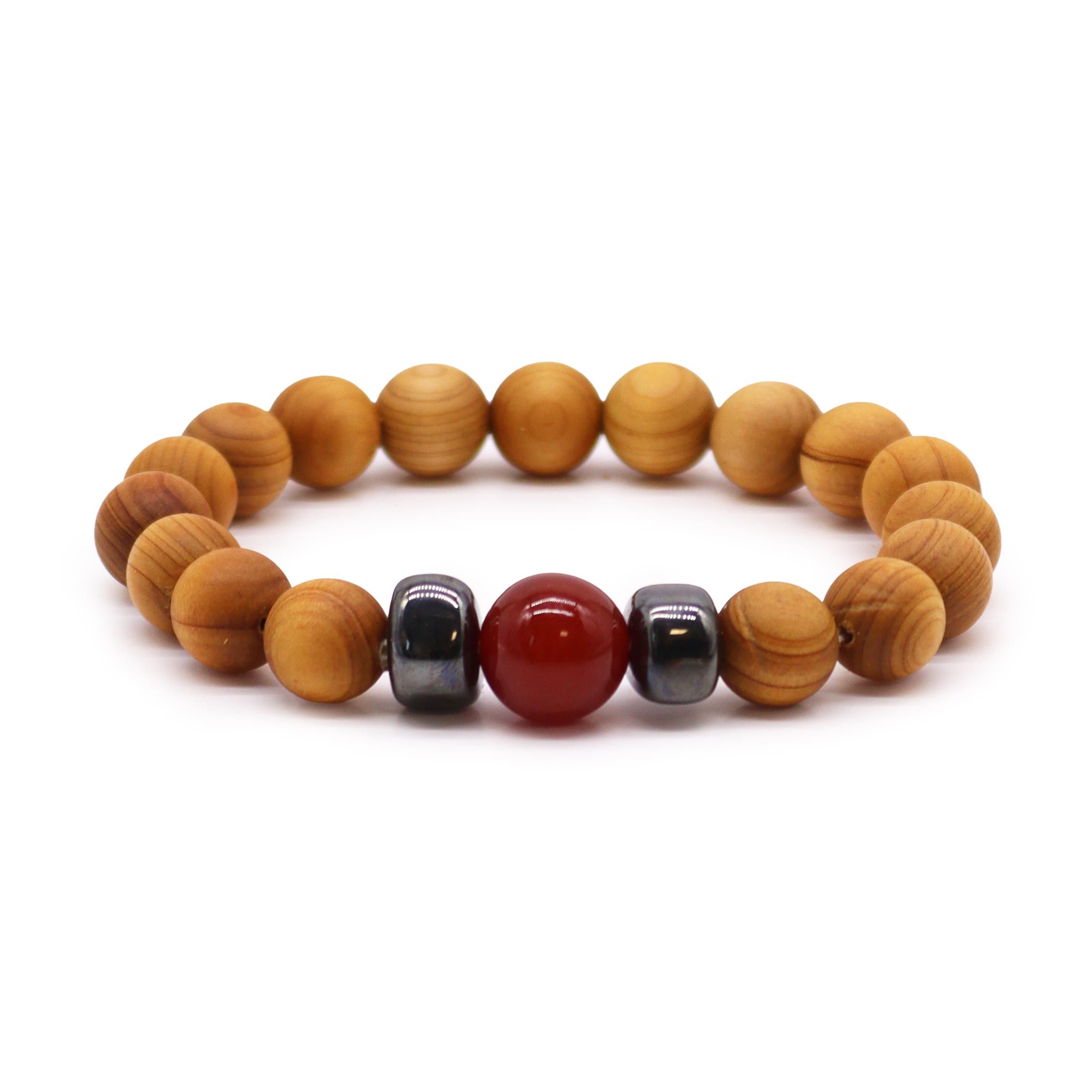 Cedarwood Root Chakra Bangle with Red Jasper - Image 4