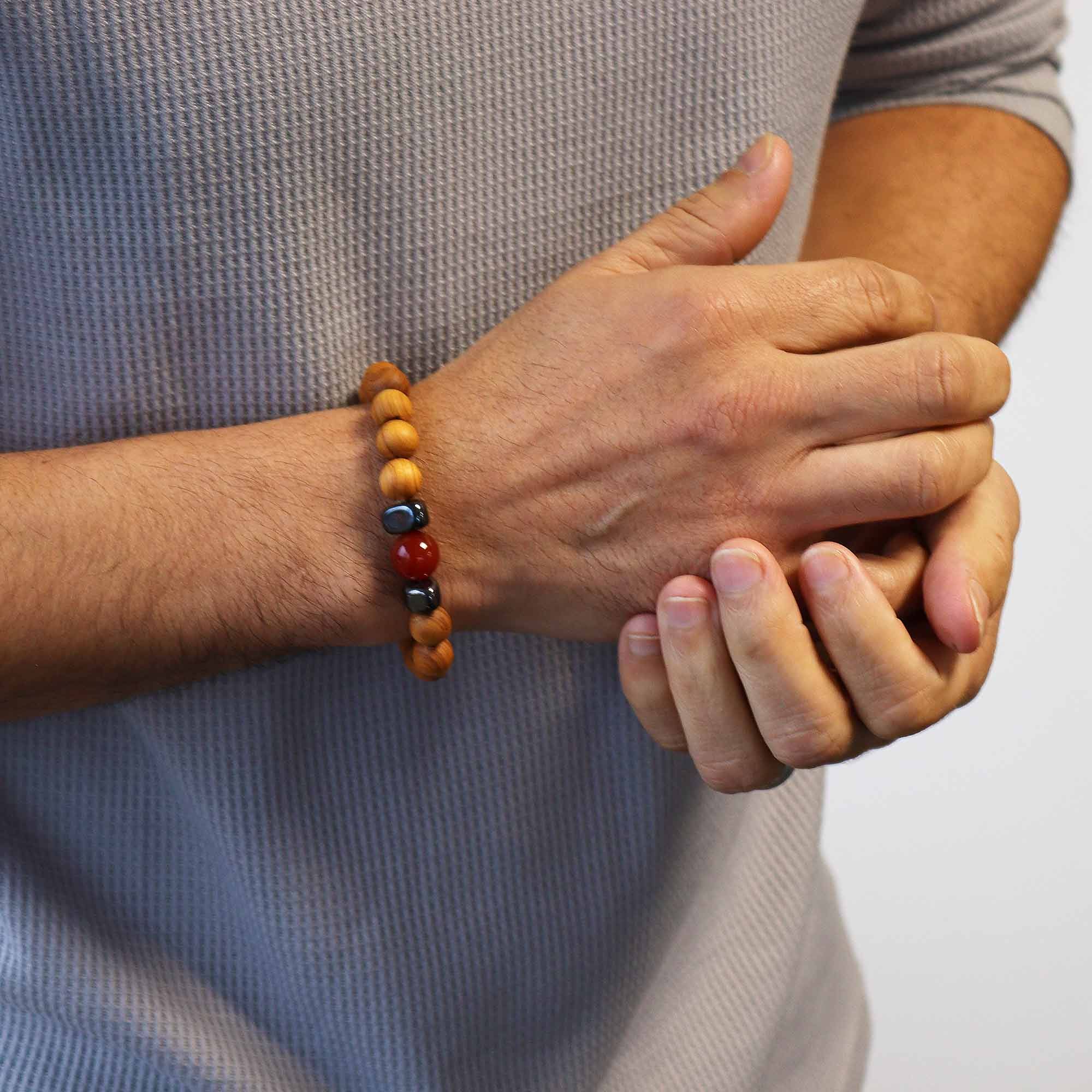 Cedarwood Root Chakra Bangle with Red Jasper - Image 2