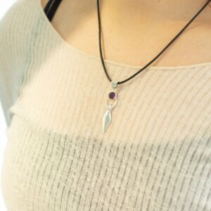 Mystical Indian Devotional Pendant – Silver Plated (45cm Cord)- Goddess Amethyst in Jewellery style, cursed forest faerie keepsake with gothic mystical st