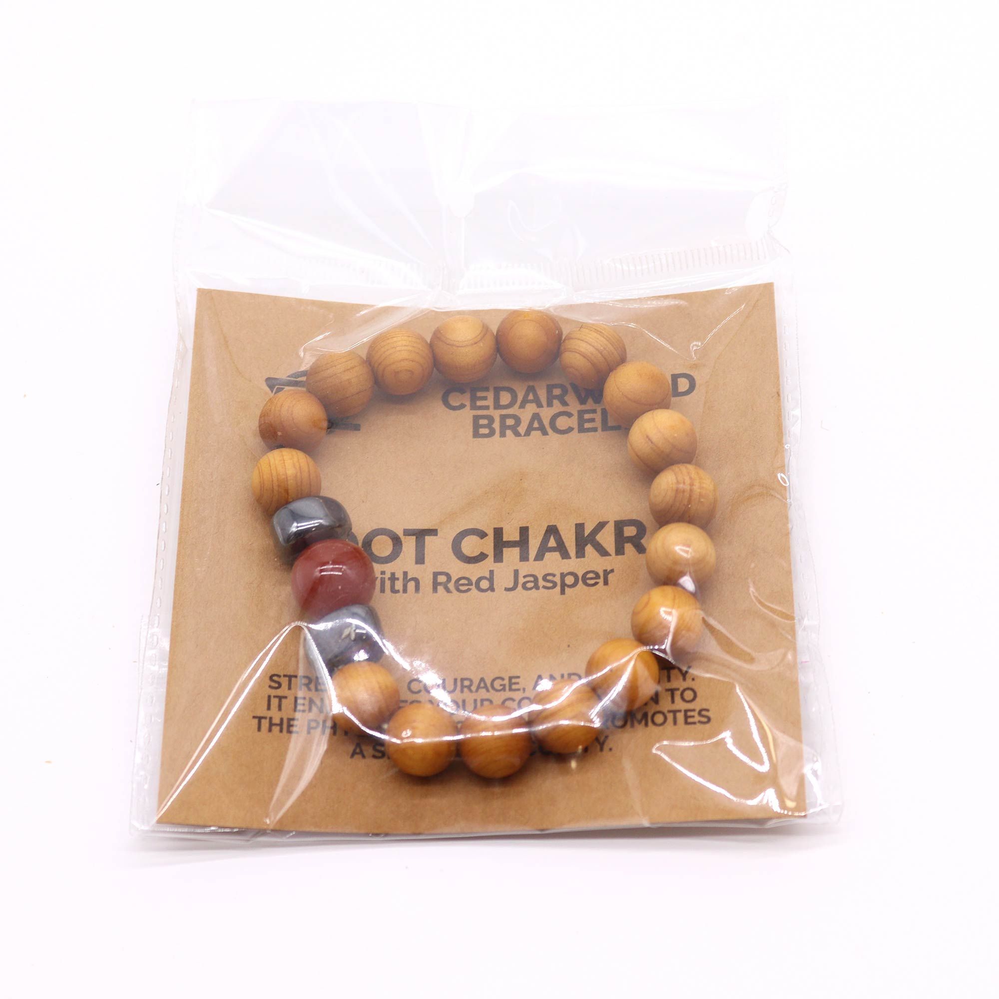 Cedarwood Root Chakra Bangle with Red Jasper - Image 3