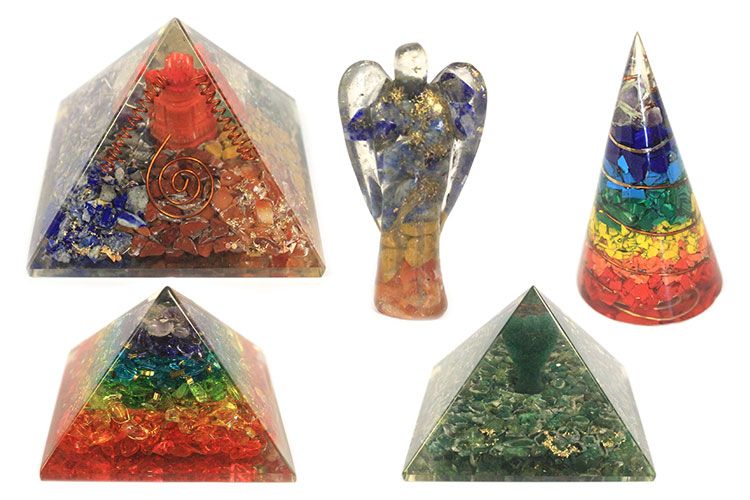 Orgonite Pyramid - Turqoise and Black Tourmaline - 70 mm - Image 3