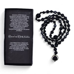 Bewitching Essence of the Volcano Necklace – Renewal & Rebirth in Jewellery style, selenite aura blessed astral with coven-core energy