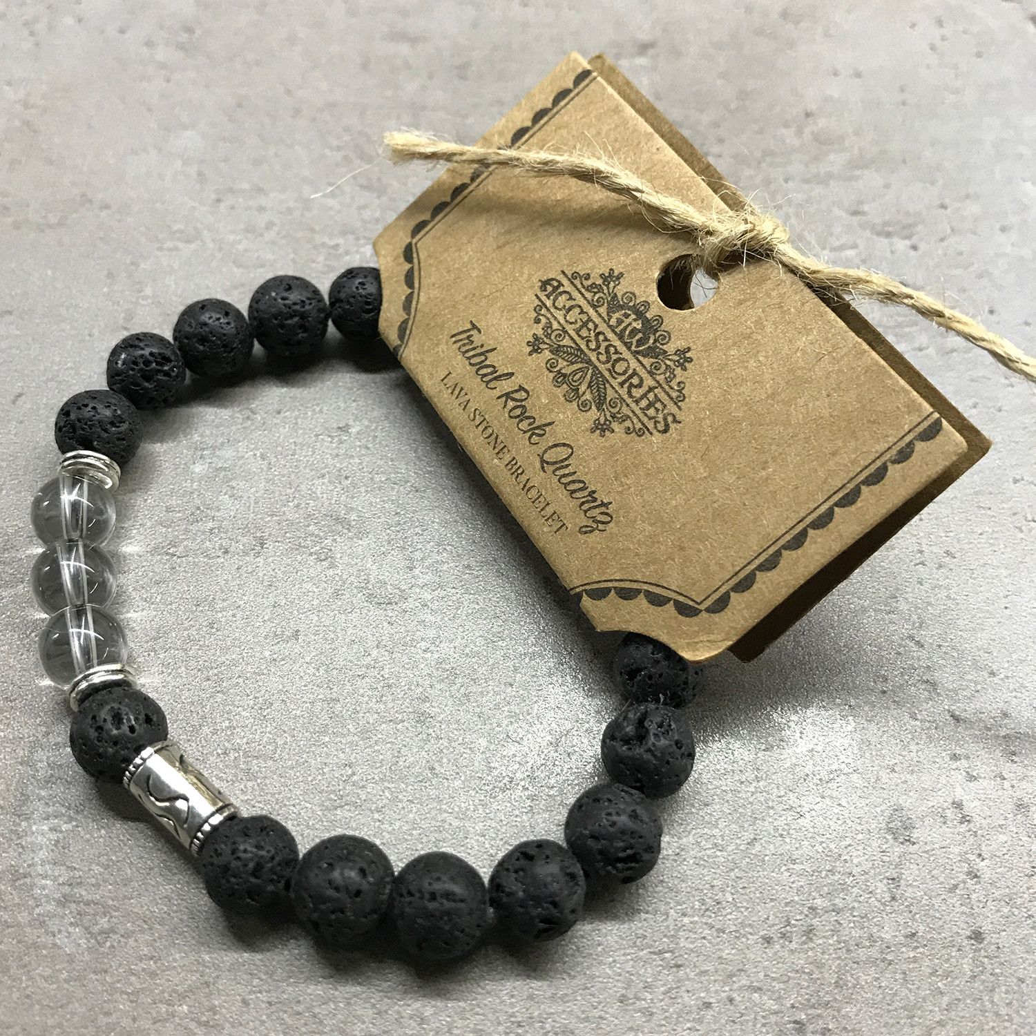 Lava Stone Bracelet - Tribal Rock Quartz - Image 4