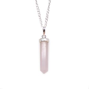Potion-kissed Gemstone Classic Point Pendant – Rose Quartz in Jewellery style, coven-ready aesthetic blessed gothic for moonlit rituals and everyday magic
