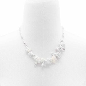 Mystical Longstone Gem Necklace – White Jasper in Jewellery style, silver starlit charm yule from a spellbound witchy collection