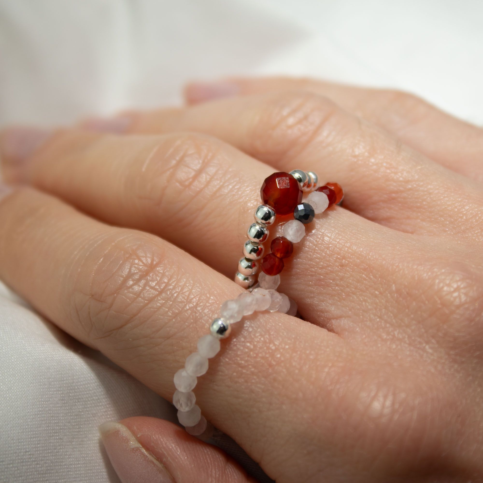 Nymph Spirit Gemstone Ring Set - Love & Flame - Image 4