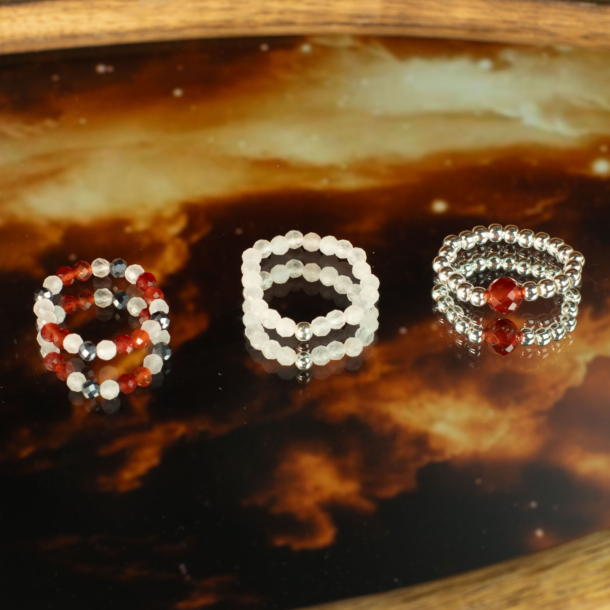 Nymph Spirit Gemstone Ring Set - Love & Flame - Image 5