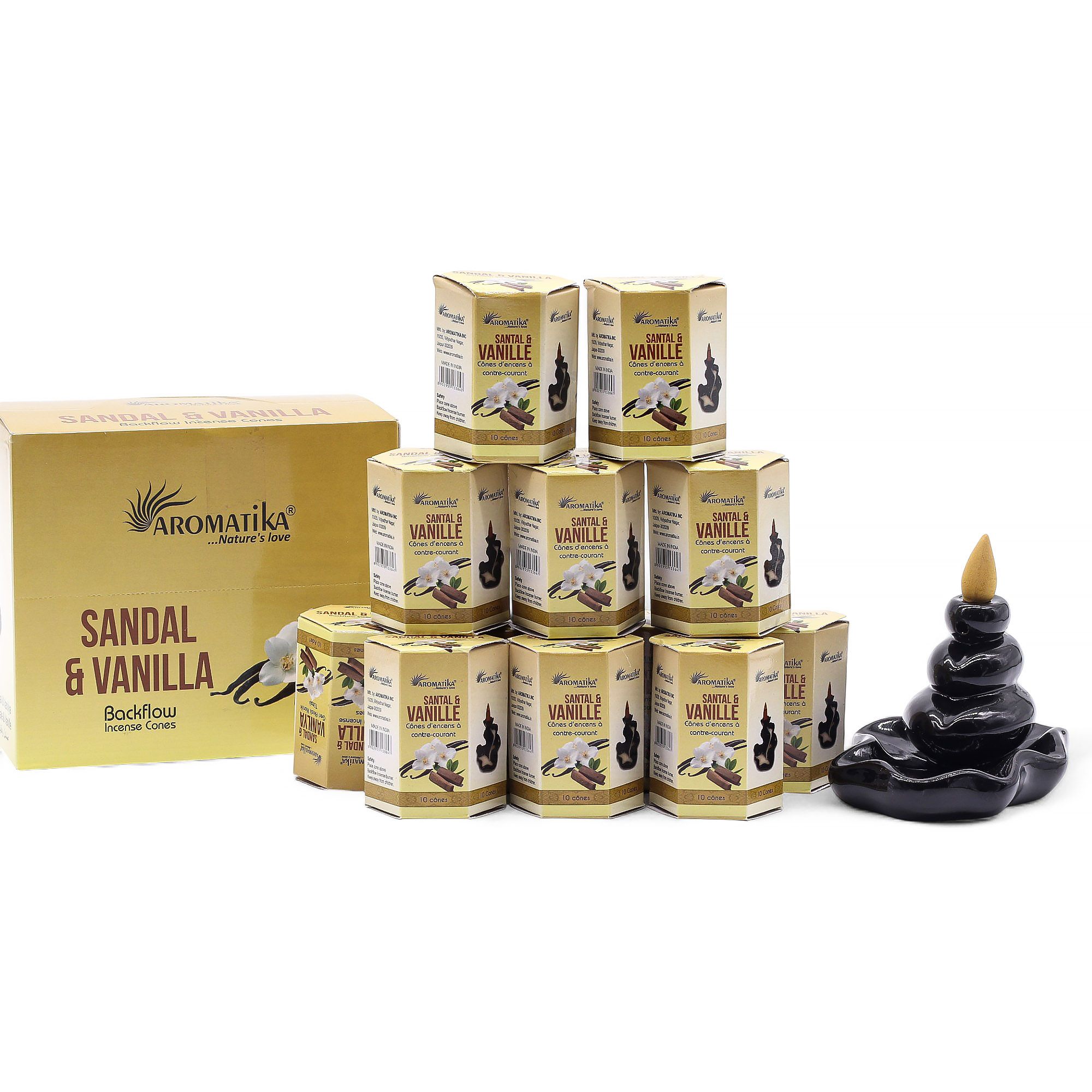 Pack of 10 Masala Backflow Incense - Sandalwood & Vanilla - Image 7