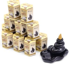 Pack of 10 Masala Backflow Incense - Sandalwood & Vanilla