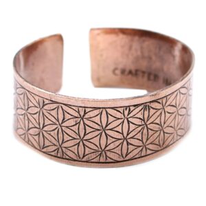 Moonlit Copper Tibetan Bracelet – Flower of Life in Jewellery style, moonlit enchantment charm divination from a spellbound witchy collection