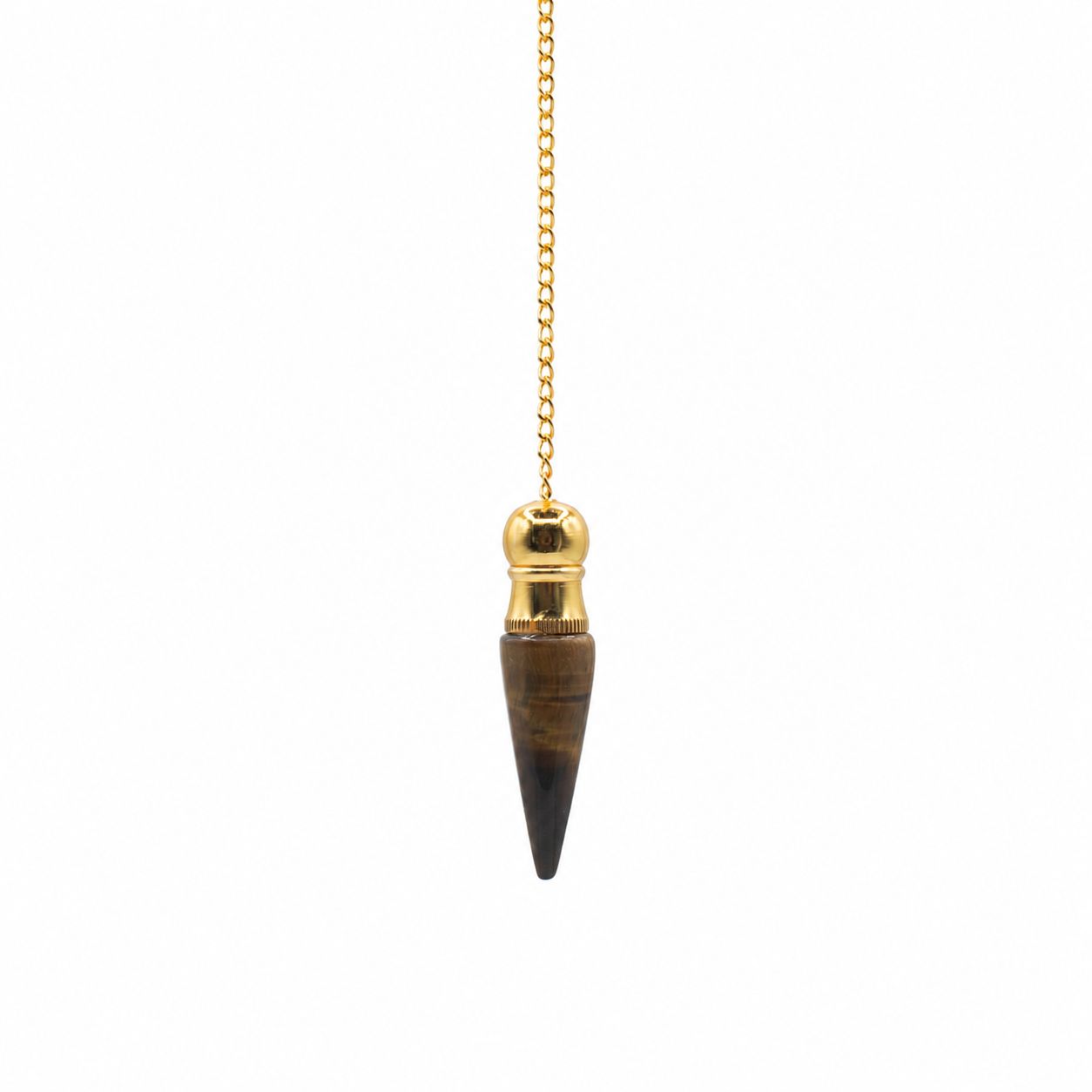 Secret Cavity Discovery of Truth Pendulum - Tiger Eye - Gold Plated - Image 2