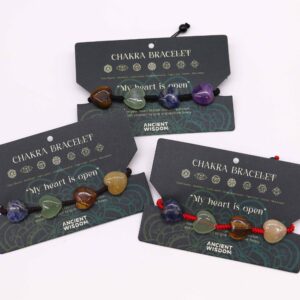 Spellbound Chakra String Bracelet – Hearts in Jewellery style, velvet treasure clairvoyant symbol for magical wardrobes and sacred spaces