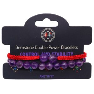 Bewitching Gemstone Double Power Bracelets- Amethyst in Jewellery style, crow winter obsidian sanctuary from a spellbound witchy collection
