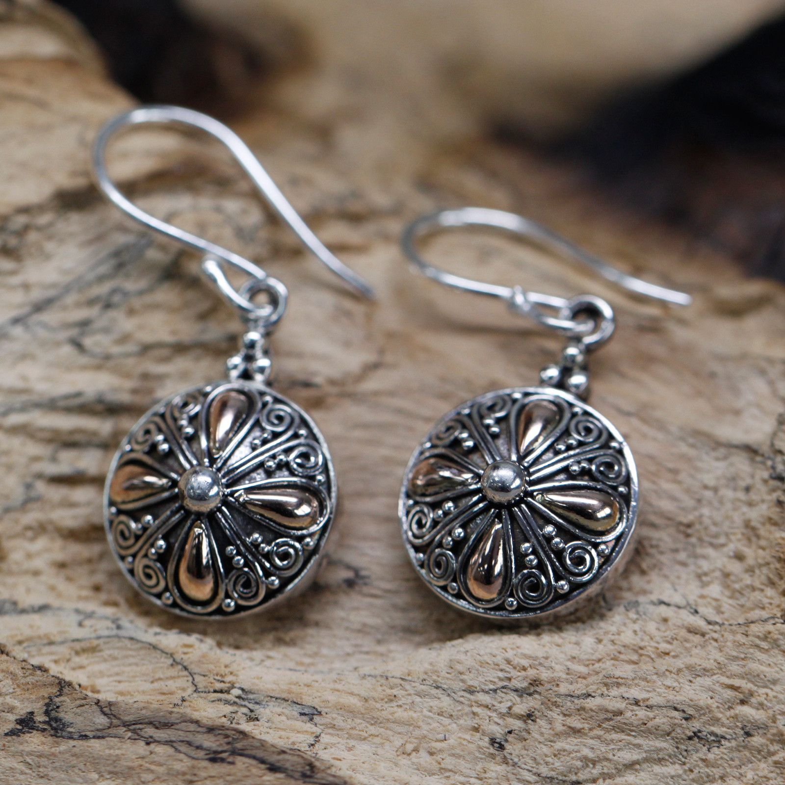 Silver & Gold Earring - Classic Round - Image 3