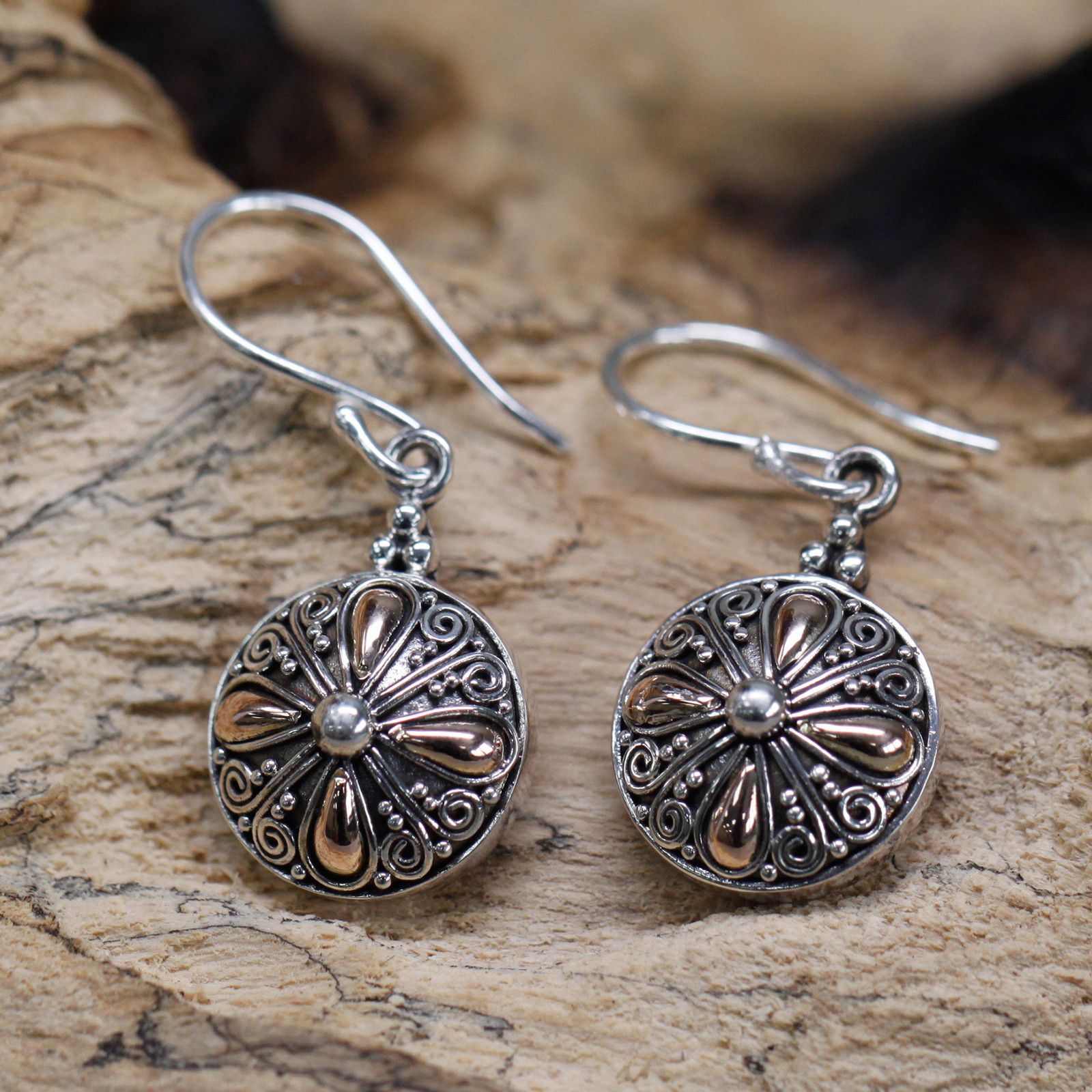 Silver & Gold Earring - Classic Round - Image 4