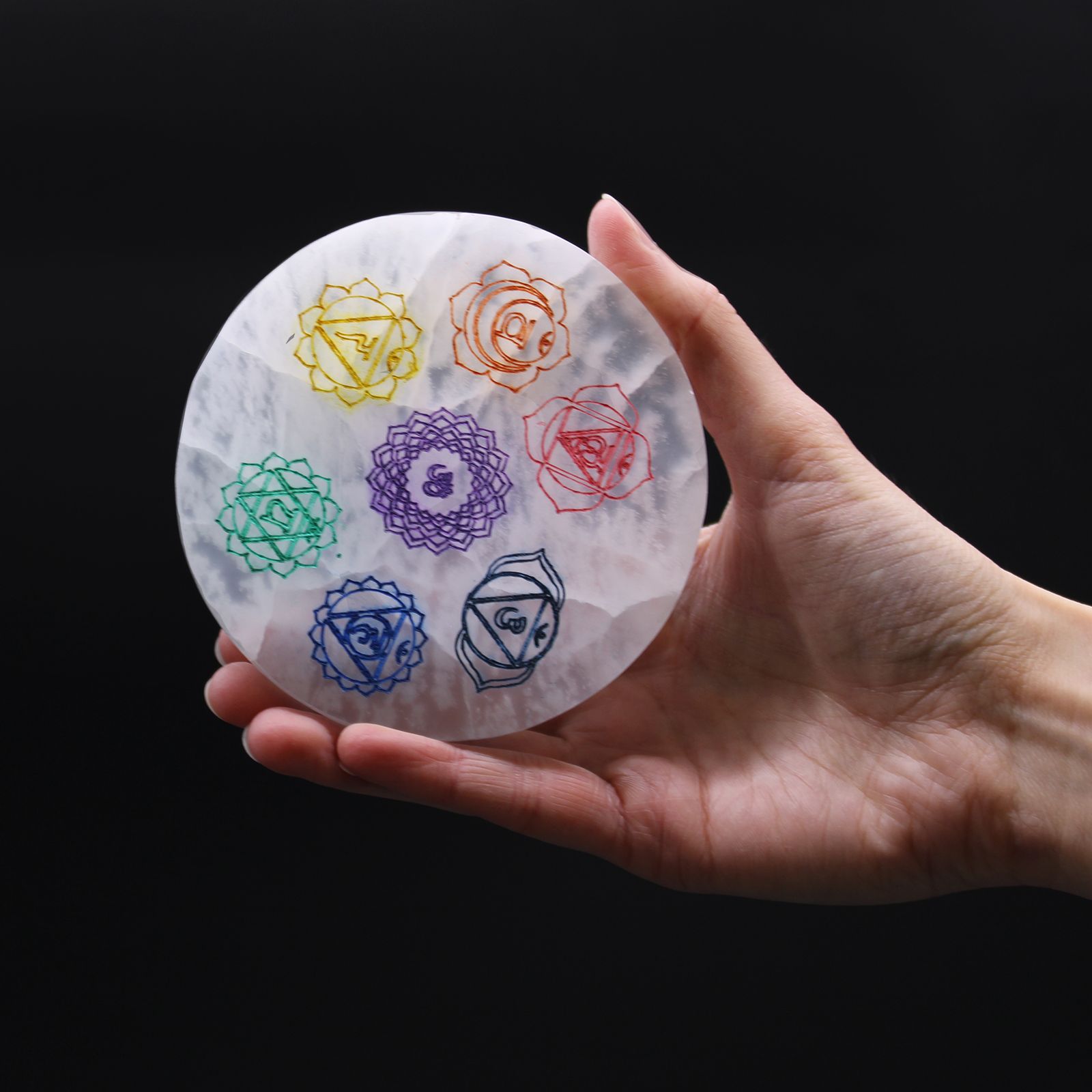 Medium Charging Plate 10cm - Chakra Design (col) - Image 2