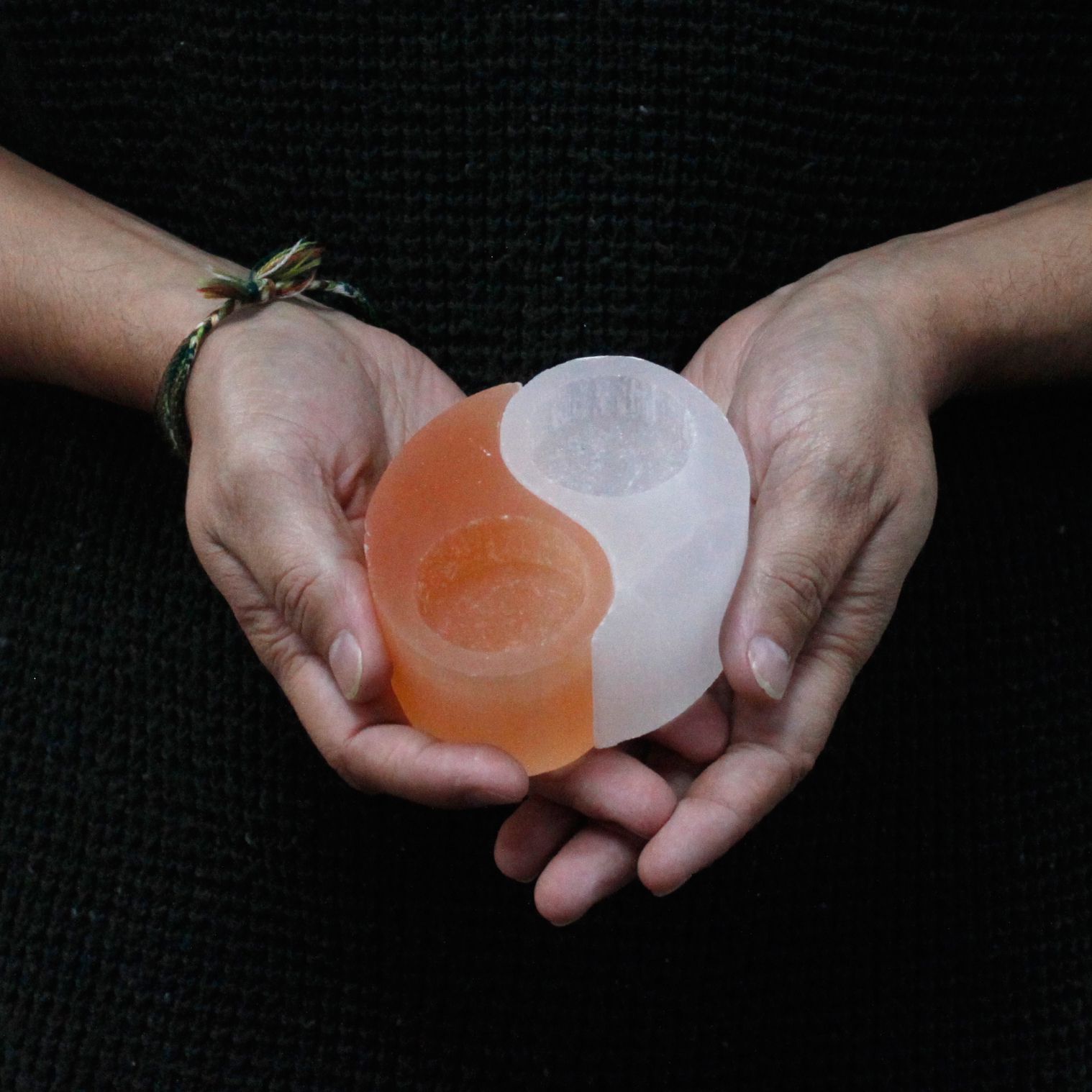 Selenite Ying Yang Candle Holder - Image 4