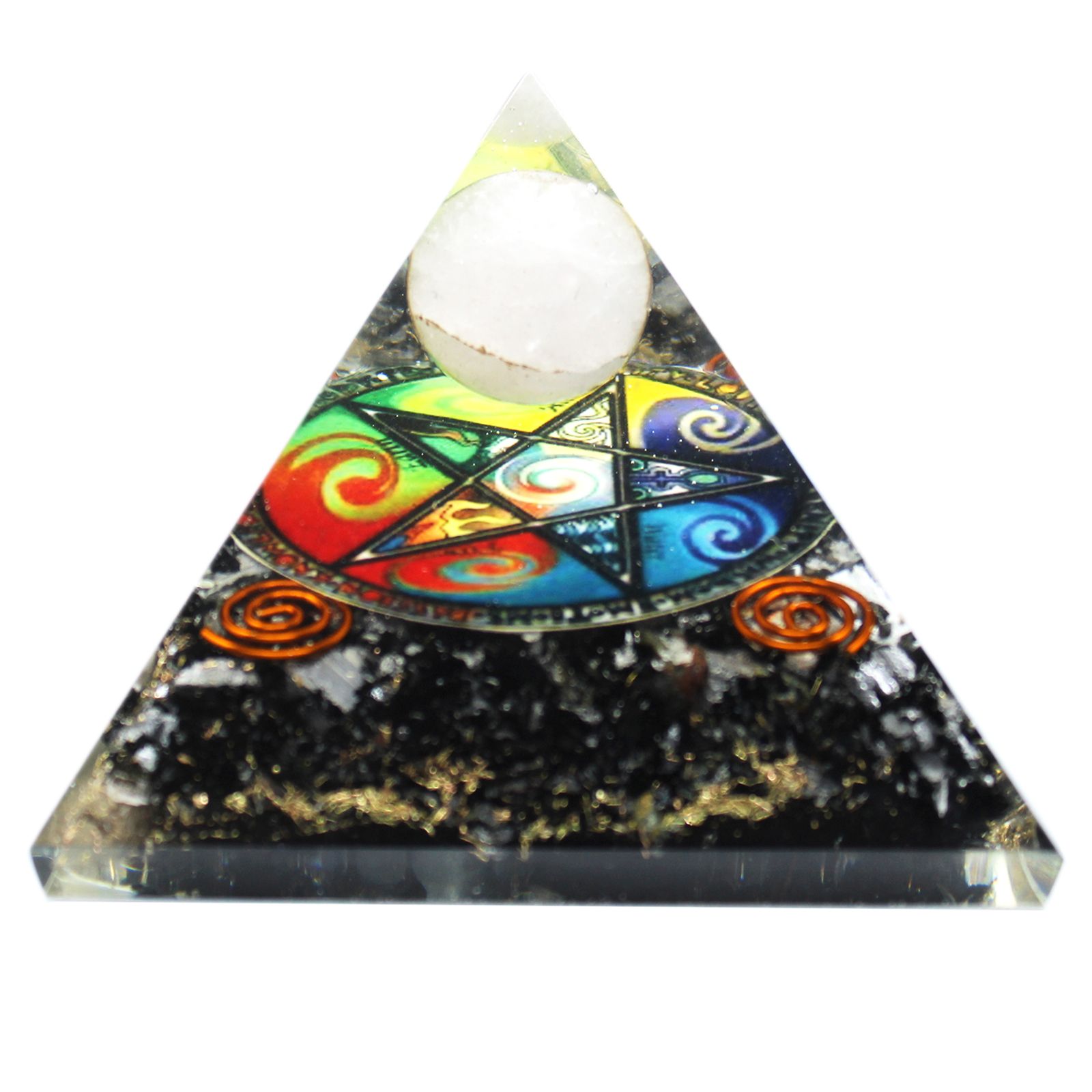 Orgonite Pyramid - Midnight Pentagon - 70mm - Image 2